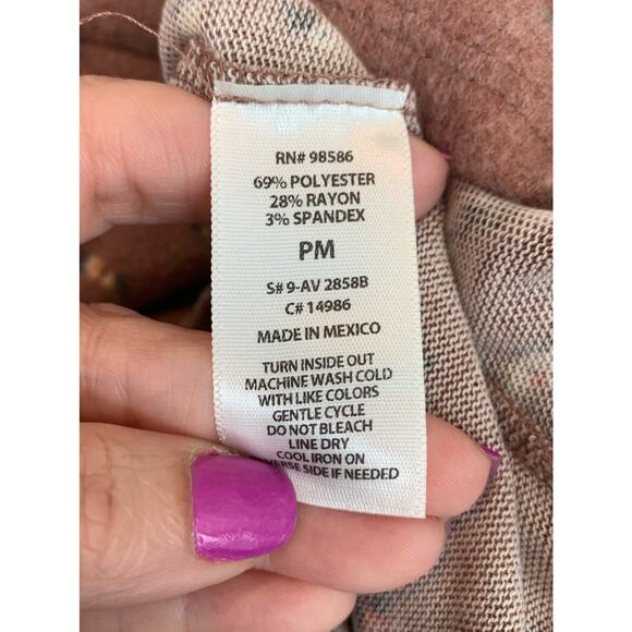 Ava James floral cowl neck long sleeves top size PM - Picture 4 of 9